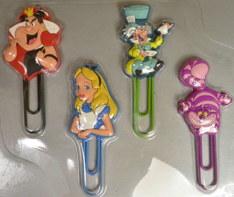 PAPER CLIPS~4~ALICE IN WONDERLAND~Cheshire+Queen~Disney  