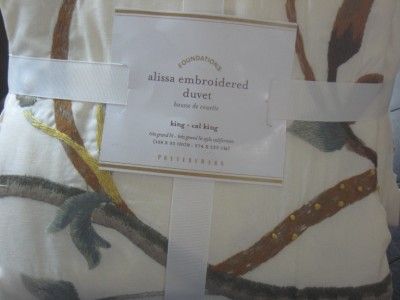 POTTERY BARN ALISA ALISSA EMBROIDERED DUVET & 2 SHAMS~KING/CAL K~NEW 