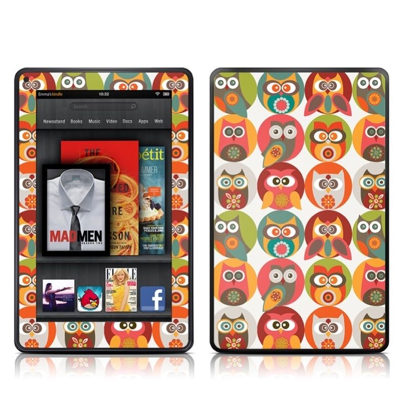  Kindle Fire DecalGirl GLOSSY Skin Kit ~ OWLS FAMILY  