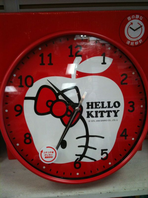 Hello Kitty Wall Clock Analog   RED APPLE  