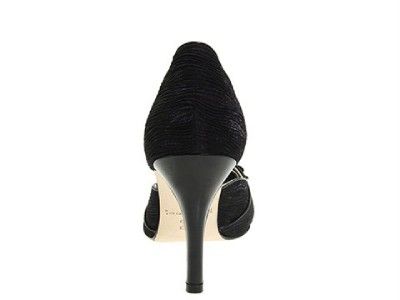 Renee Annika Beautiful Black Pleated Satin Pump 10M  