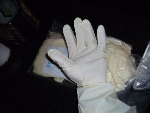 12 PAIR CHEM WHITE ANSELL SIZE XXL LATEX GLOVES  