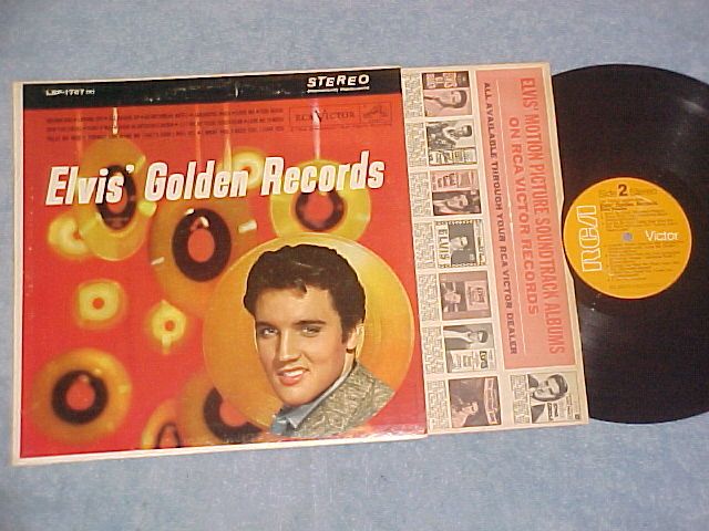 ELVIS PRESLEY  ELVIS GOLDEN RECORDS  NM/VG++ Stereo 1968 LP  orange 