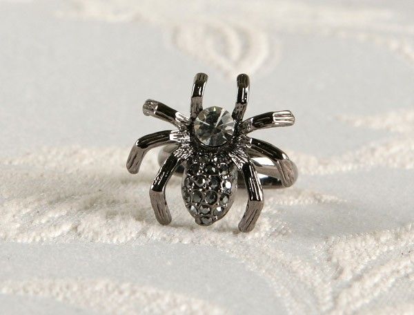 title New Dangerous Spider Ring Crystals Rhinestones