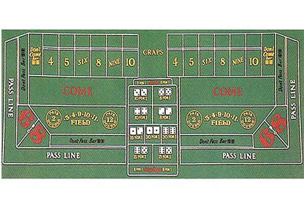 Craps Layout Table Felt 36 x 72 Green Dice Table  