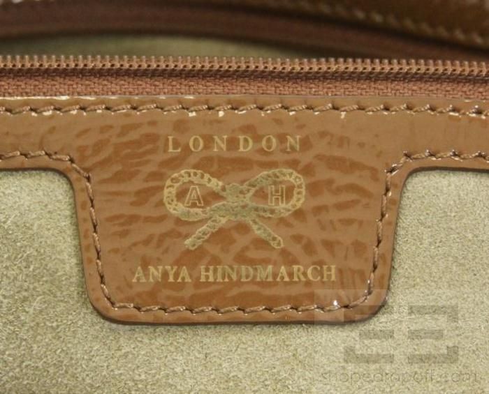 Anya Hindmarch Brown Patent & Tan Leather Shoulder Bag  
