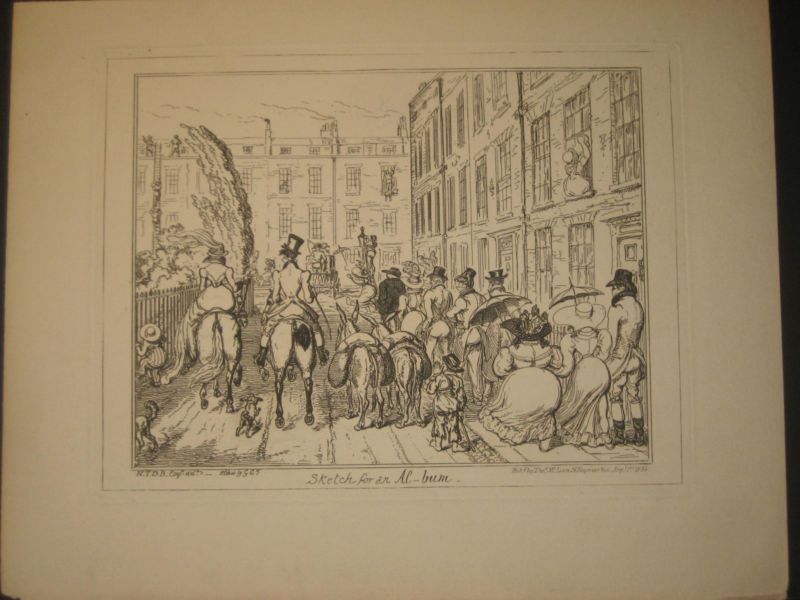 George Cruikshank,  Sketch For An Album  ,Etching 1835  