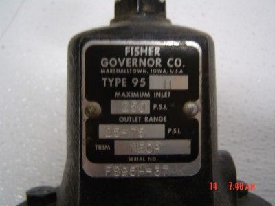 FISHER PRESSURE REDUCING VALVE TYPE 95H 25 75 PSI  