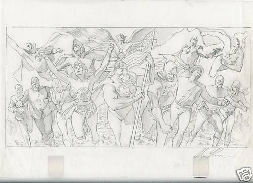 JSA TIGHT PENCIL CHARACTER STUDY ALEX ROSS ORIGINAL ART  