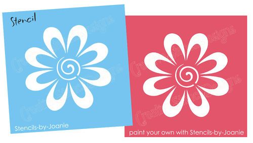 Floral STENCIL Spiral 4 Flower Daisy Shabby Cottage Country Garden U 