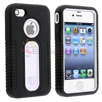   Hybrid Skin Case Cover Accessory For ATT Apple iPhone 4 4S 4G  