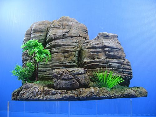 Mountain View Aquarium Ornament coco tree 11.6L   Rock Cave stone 