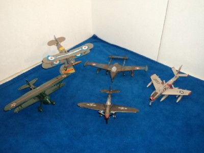 Vintage Aurora Revell Lifelike Built Model Airplane Kits  