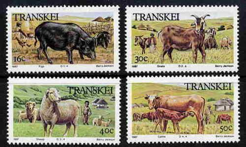 TRANSKEI 1987 DOMESTIC ANIMAL STAMPS   MINT CPLT. SET  