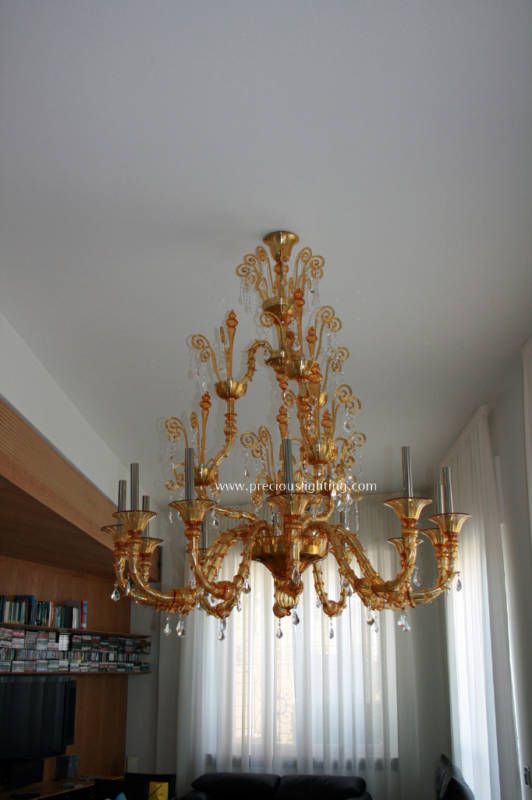 Barovier & Toso Amber Murano Chandelier  