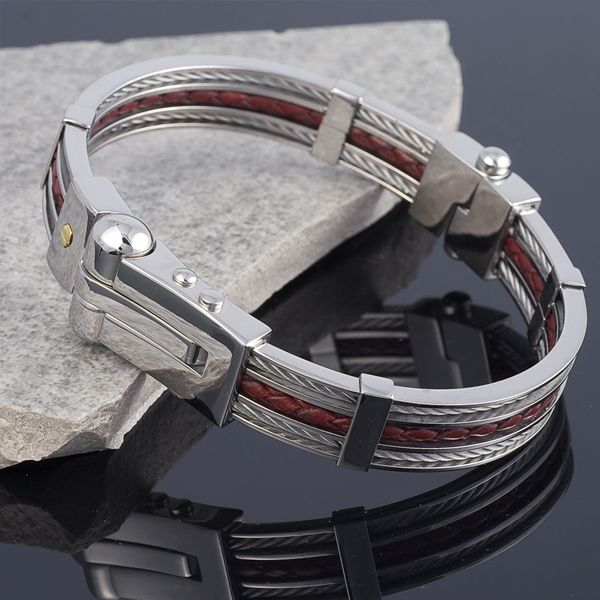 FASHION 316L Stainless Steel Use 18k Gold Bracelet B10  