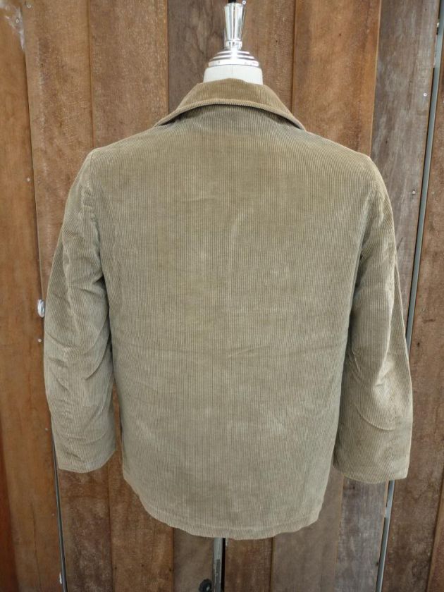 Rare vtg 50s woolrich corduroy hunting jacket size 38 red wool lining 