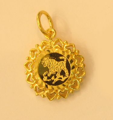 22k 22kt pendant zodiac TIGER chinese sign charm # 74  