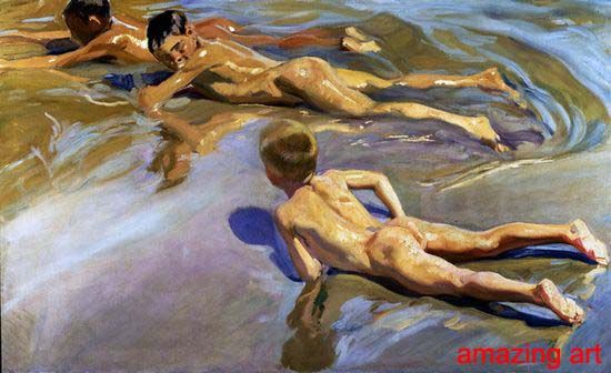 Reproduction Painting Joaquin Sorolla y Bastida Beach  