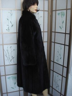 MINT DARK RANCH MINK FUR COAT WOMEN SZ 8  