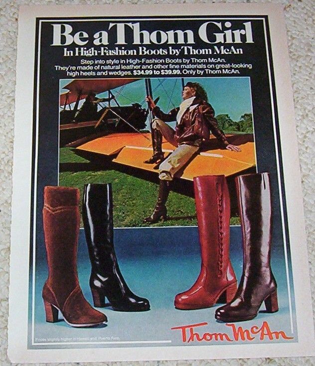 1978 Thom McAn high fashion boots GIRL airplane 1 PG AD  