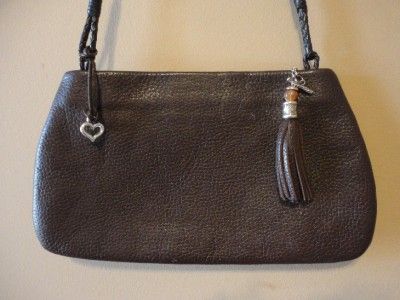   Small Brown Leather BRIGHTON Braided/Beaded Tassel BARBADOS Purse GUC