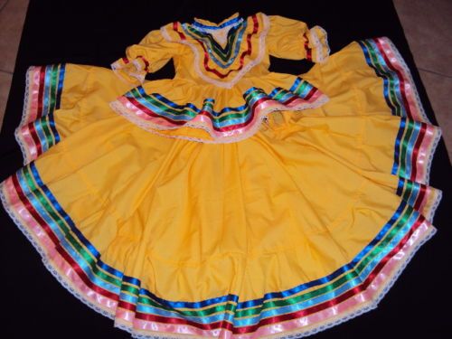 Womens Mexican Folklorico Dress Jalisco 2 piece dance  