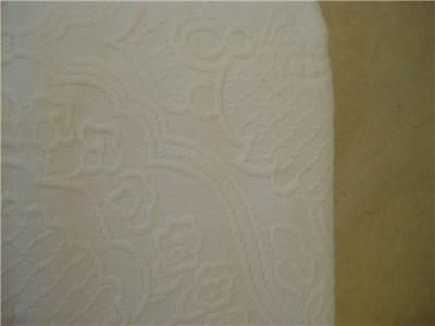 MATELASSE ECRU IVORY KING COVERLET BEDCOVER 100% COTTON QUILT New 