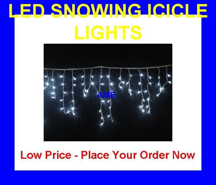   LED Supabright Christmas Xmas Tree Lights BLUE White Snowing Icicles