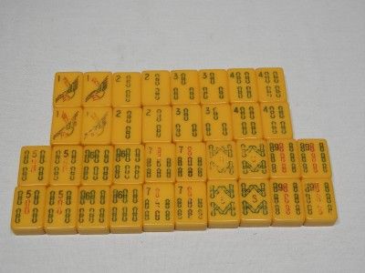 VINTAGE 1930s 40s BAKELITE CATALIN BUTTERSCOTCH MAH JONG JONGG SET 