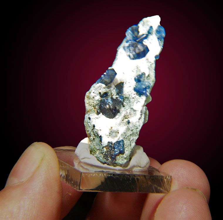 20 Sharp Royal Blue BENITOITE Crystals on 2Matrix CA  