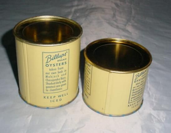 Vintage Billups Oyster Cans  