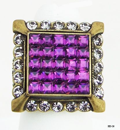 HEIDI DAUS AMETHYST CRYSTAL ILLUSION RING 7,10,12 NEW  