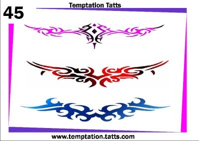 No45 3 lower back temporary tattoo bodyart stencil  