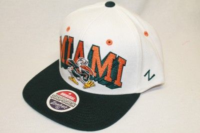   HURRICANES NCAA SNAPBACK HAT CAP TEAM COLOR BLOCKBUSTER WHITE  