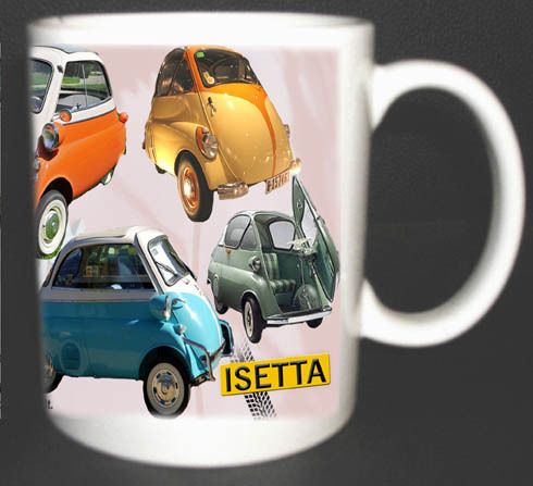 BMW ISETTA ISO BUBBLE CAR CLASSIC CAR MUG LIMITED EDITION DESIGN NEW 