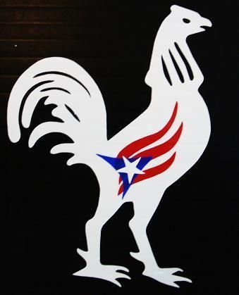 Puerto Rico Rooster with flag Decal Sticker  