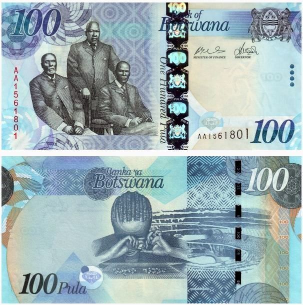 BOTSWANA 100 PULA P 33 UNC  BANKNOTE three chiefs 2009  