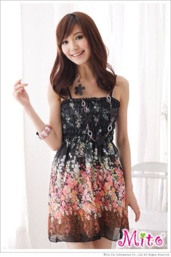 Black New Fashion Summer Girl Sleeveless Mini Dress S M  