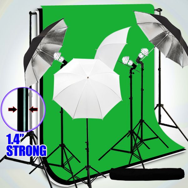 Photo Studio Lighting Kit Backdrop Stand Muslin 847263072012  