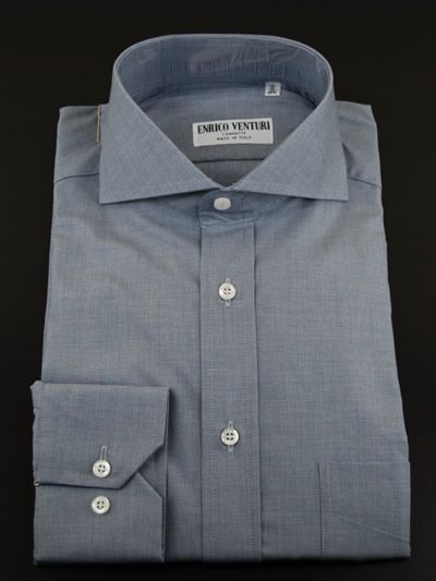 369 ENRICO ITALY DRESS SHIRT 44~ 17.5 34/35 ~P10 GRAY  