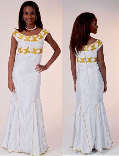 ROYALTY African inspired Wedding dress BRIDAL SATIN  