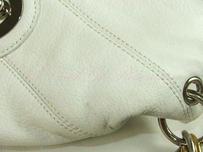 Steven Steve Madden Pinch Me Flap Hobo Bag Purse White  