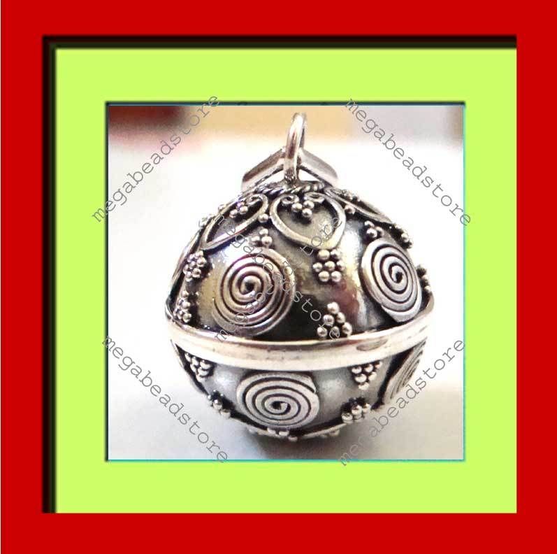 Big Sterling Silver 925 Harmony Ball Sound Pendant P42  