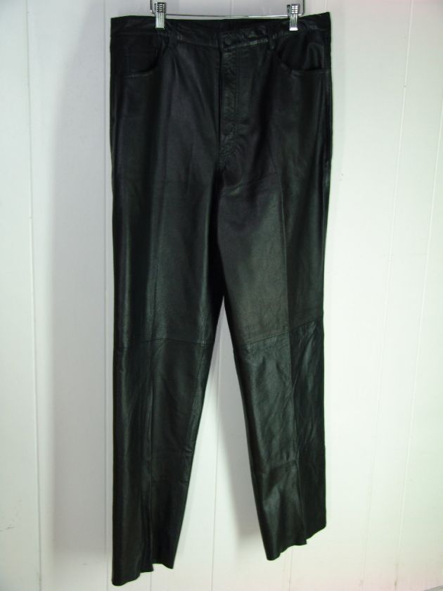 CLAUDE LAMONT SIZE 36 MENS GLOVE LEATHER BLACK LAMB LEATHER PANTS 