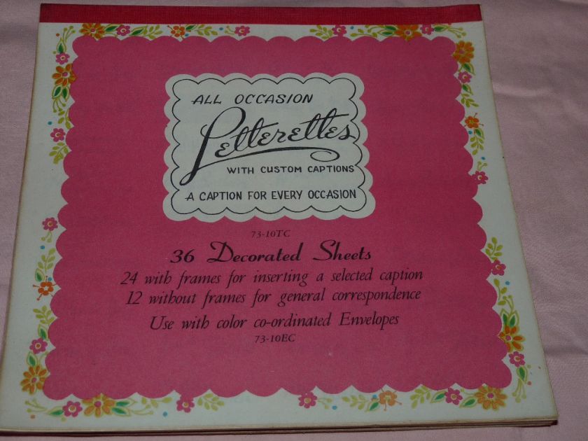   Occasion Stationary LETTERETTES W/ Custom Caption Stickers PINK FLORAL