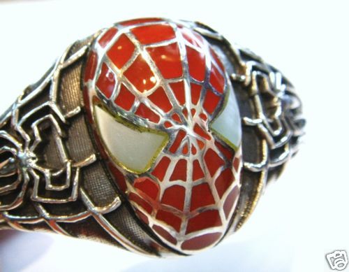 SPIDERMAN 925 STERLING SILVER CUFF BANGLE MARVEL COMIC  