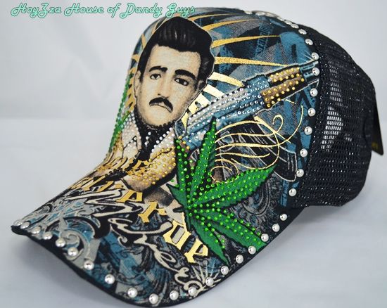 New Jesus Malverde Trucker Hat With Rhinestones Cap ADJ  