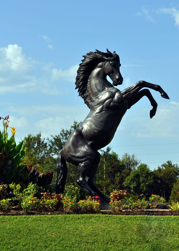 BRONZE PRANCING HORSE rear SCULPTURE STATUE MUSTANG STALLION PONY 