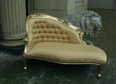   French Period Rococo Gilt GOLD Leaf Chaise Longue Lounge Sofa  